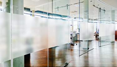 Decorative film adds subtle privacy to office environment