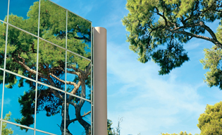 Window film installed on exterior of building