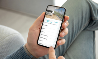 Residential film viewer simulator in use on mobile device